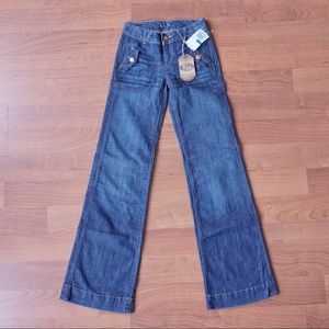 NWT Earl Jeans Dark Trouser Jeans Wrinkle Wash